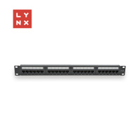 BAZAR - LYNX 19" patch panel  24-port, UTP Cat6, 50µ, nestíněný, černý - POŠKOZENÝ OBAL