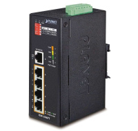 Planet ISW-504PT, 5x 10/100, 4x POE IEEE 802.3af, 60W, DIN, IP30, -40~75 st.C