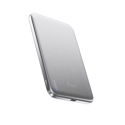 BMX SolidSafe™ Air Titanium 5K Qi2 Wireless Magnetic Power Bank, Silver