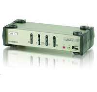 BAZAR - ATEN přepínač 4-port KVMP USB+PS/2, usb hub, audio, OSD, 1.2m kabely - Rozbaleno (Komplet)