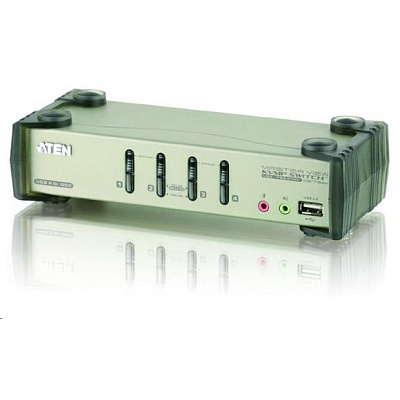 BAZAR - ATEN přepínač 4-port KVMP USB+PS/2, usb hub, audio, OSD, 1.2m kabely - Rozbaleno (Komplet)