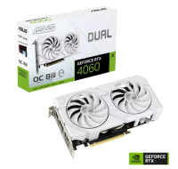 ASUS VGA NVIDIA GeForce RTX 4060 DUAL OC EVO 8G WHITE, 8G GDDR6, 3xDP, 1xHDMI