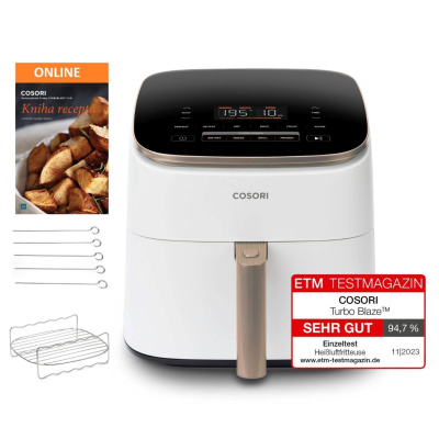 BAZAR - Cosori TurboBlaze Pro horkovzdušná fritéza 6.2l, bílá - Poškozený obal (Komplet)