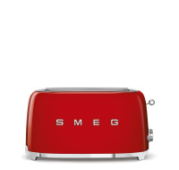 Smeg TSF02RDEU, toustovač / topinkovač, 4 toasty, 6 úrovní opékání, zásuvka na drobky, styl. 50. let, červený