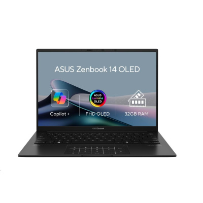 ASUS NTB Zenbook 14 (UM3406GA-OLED038X), Ryzen AI 7 445, 14" 1920 x 1200, 32GB, 1TB SSD, Radeon, W11 Pro, Black