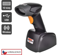 Virtuos CCD čtečka Virtuos HW-311A, bezdrátová, USB základna, černá