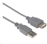 PREMIUMCORD Kabel USB 2.0 A-A 5m, prodlužovací (M/F) šedý