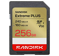 SanDisk SDXC karta 256GB Extreme PLUS (R240/W160 MB/s Class 10, UHS-I U3 V30)