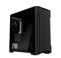 GIGABYTE PC Skříň GB-C102G, Mid Tower, 2x USB3.0, Průhledná bočnice, 2x 120mm Fan, černá