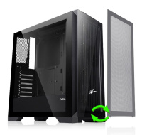 EVOLVEO Ptero Q2, 2x čelní panel - sklo /mřížka, case ATX, černá