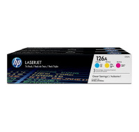 HP 126A CMY 3-pack LJ Toner Cart, CF341A (1,000 / 1,000 / 1,000 pages)