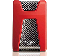 BAZAR - ADATA Externí HDD 1TB USB 3.1 DashDrive Durable HD650, červený (gumový, nárazu odolný) - Poškozený obal (Komplet