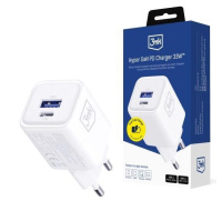 3mk napájecí adaptér Hyper Charger PD 33W GaN QC4+ PPS AFC FCP SCP 1A1C  White