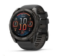 Garmin fenix® 8 AMOLED Sapphire - 51 mm - Carbon Gray DLC Titanium with Black | Pebble Gray Silicone Band, EU