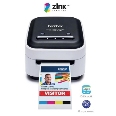 BAZAR - BROTHER tiskárna štítků FOTO - VC500W - WIFI, USB, COLOR bez potřeby inkoustu - Integrovaný odstřih - Poškozený
