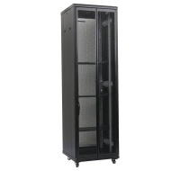 XtendLan 19" stojanový rozvaděč 42U 800x1000, nosnost 1000kg, perforované dveře i záda, kolečka, rozložený, černý