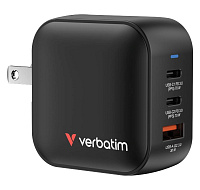 VERBATIM GaN Nabíječka Mini GaN 70W, 2xUSB-C, 1x USB-A, černá