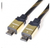 PREMIUMCORD Gold HDMI High Speed + Ethernet kabel (v1.4), opletený, zlacené konektory, 1m