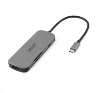 ACER Dokovací stanice 7IN1 TYPE C DONGLE: 1x HDMI, 1x DP, 1x USB-C,2x USB3.2, 1x RJ-45,1x 3.5mm audio port