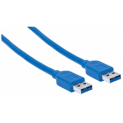 Manhattan USB-A kabel, USB 3.0, Male na Male, 5 Gbps, 1.8m, modrá