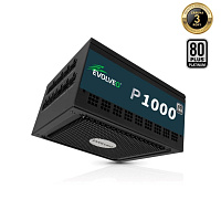 EVOLVEO P1000 zdroj 1000W, 80+ PLATINUM, ATX 3.1, aPFC, 140 mm ventilátor, 3 roky záruka, černý