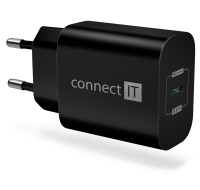 CONNECT IT Voyager2 nabíjecí adaptér 1×USB-C, 25W PD, černá