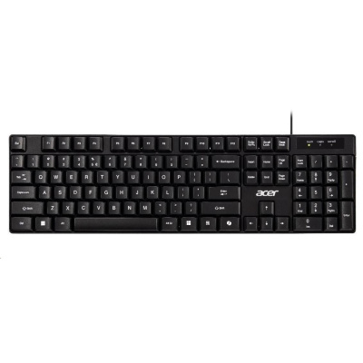 ACER drátová klávesnice AKW100,USB 2.0,5 mil. úhozů,voděodolná,Black