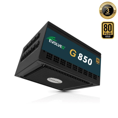EVOLVEO G850 zdroj 850W, 80+ GOLD, ATX 3.1, aPFC, 140 mm ventilátor