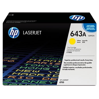 HP 643A Yellow LJ Toner Cart, Q5952A (10,000 pages)