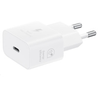 Samsung cestovní nabíječka EP-T2510NWE, GaN Tech, Fast charging, 25W, USB-C, bílá