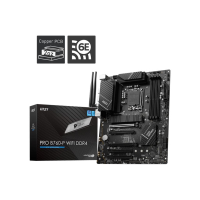 MSI MB Sc LGA1700 PRO B760-P WIFI DDR4, Intel B760, 4xDDR4, 1xDP, 1xHDMI, WI-FI