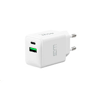 WG Síťová nabíječka GaN 2xUSB (A+C)/USB-C PD45W+USB-A QC3.0 18W/white
