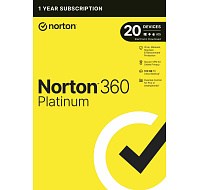 NORTON 360 PLATINUM 100GB +VPN 1 uživatel pro 20 zařízení na 1 rok ESD 1+1 (50%)
