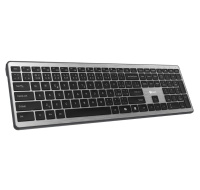 C-TECH Klávesnice Quallis KB-118 Dual mode, bezdrátová, BT5.0 + 2,4GHz, scissors tlačítka, USB nano receiver, CZ/SK