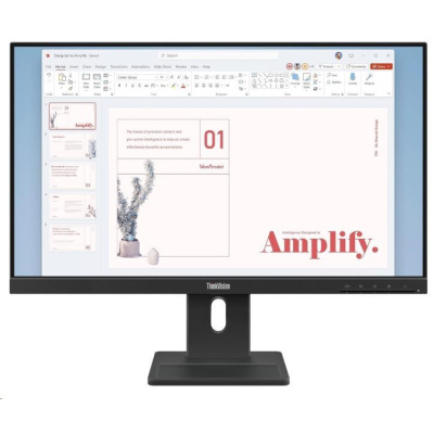 LENOVO LCD E24-40 - 23.8",IPS,16:9,1920x1080,100Hz,250cd/m2,1300:1,4ms(GtG),VGA,DP,HDMI,Repro,Pivot