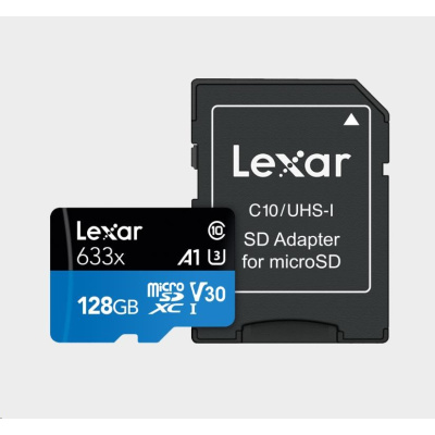 Lexar microSDXC 633x UHS-I/A1/U3/10 R95/W45MB (V30) 128GB