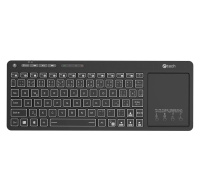 C-TECH Klávesnice WLTK-03, Bezdrátová, Touchpad, černá