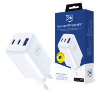 3mk síťová nabíječka Hyper GaN Charger 65W, bílá
