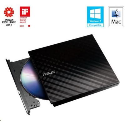 BAZAR ASUS DVD Writer SDRW-08D2S-U LITE/BLACK, External Slim DVD-RW, black, USB (POŠKOZENÝ OBAL)