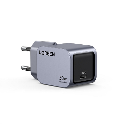 UGREEN síťová rychlonabíječka Nexode Pro 30W 1-Port USB-C, GaN, stříbrná