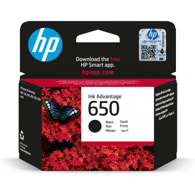 HP 650 Black Ink Cart, 6,5 ml, CZ101AE (360 pages)