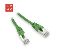 LYNX FTP patch kabel Cat5e PVC, CCA, 1m, zelený (balení obsahuje 10ks)