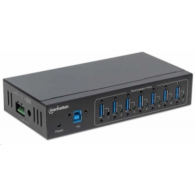 Manhattan hub, 7-portů, USB 3.0 Type-A, černá