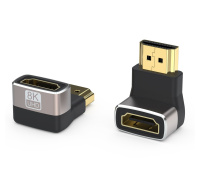 PREMIUMCORD Adaptér spojka 8K HDMI A - HDMI A, F/M, zahnutá do pravého úhlu 90°