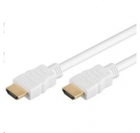 PremiumCord HDMI High Speed + Ethernet kabel,bílý, zlacené konektory, 15m