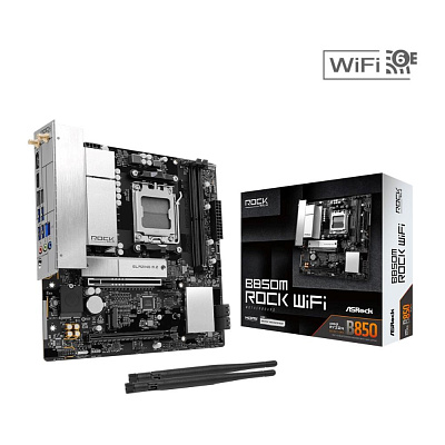 ASRock MB Sc AM5 B850M ROCK WIFI, AMD B850, 4xDDR5, 1xDP, 1xHDMI, WiFi, mATX