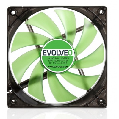 EVOLVEO 12L1GR ventilátor 120mm, 4 LED zelený, 3pin