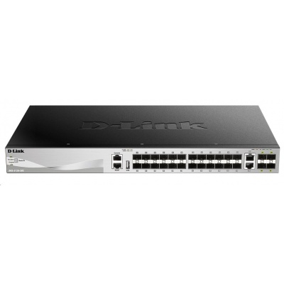 D-Link DGS-3130-30S/SI L3 Stackable Managed Gigabit Switch, 24x SFP, 2x 10GBASE-T, 4x SFP+