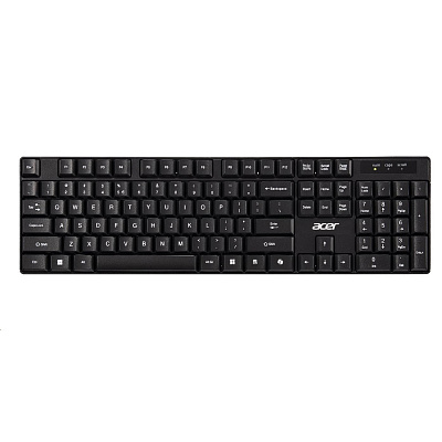 ACER Wireless klávesnice 2,4GHz RF, AKR110, dosah až 10 m, membránové klávesy, životnost až 5 mil. úhozů, voděodolná