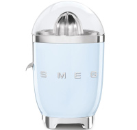 Smeg CJF11PBEU citrusový odšťavňovač, 70 W, manuální tlak, univerzální kužel z nerezové oceli, pastelově modrý